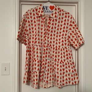 Anthropologie button down tunic top